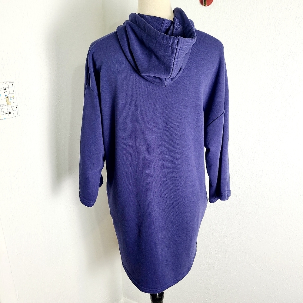 Puma Blue Hoodie Dress with White PUMA & Silver Sparkles, Size Medium - Picture 11 of 13